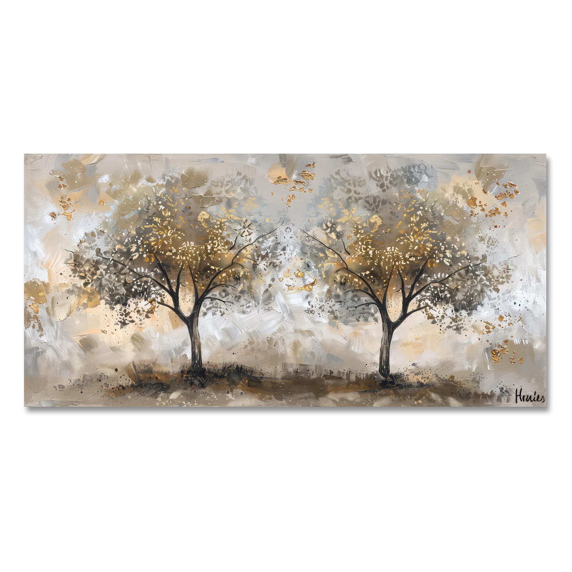 Golden Autumn Grove Canvas Art
