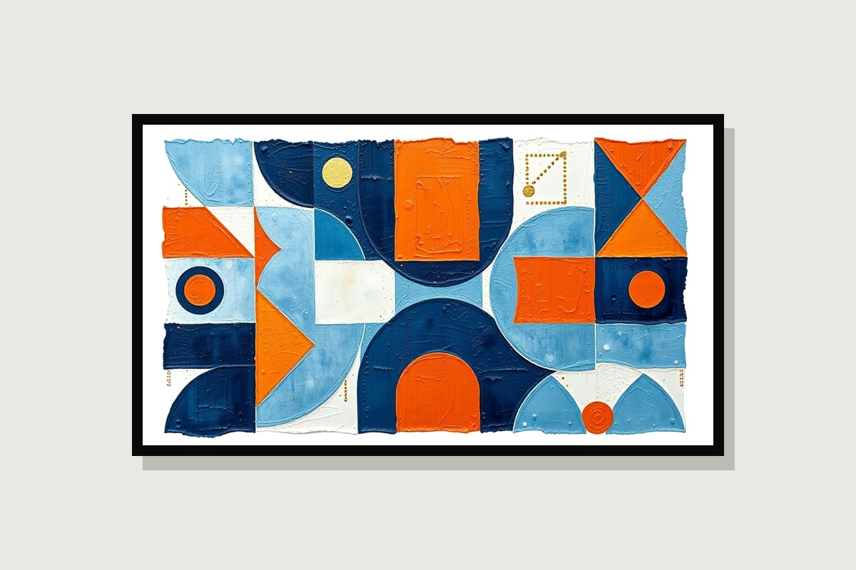 Abstract Boho Geometric Wood Wall Art | Bauhaus Mid-Century Modern 3-Panel Set